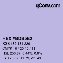 カラーコード: HEX #BDB5E2 | qconv.com