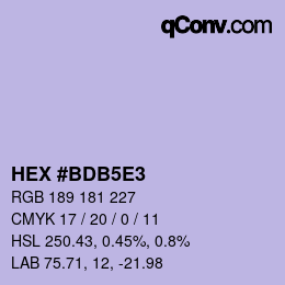 カラーコード: HEX #BDB5E3 | qconv.com