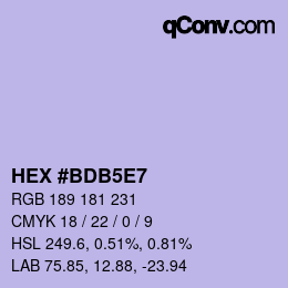Color code: HEX #BDB5E7 | qconv.com