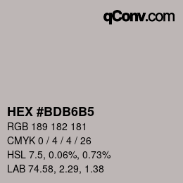 カラーコード: HEX #BDB6B5 | qconv.com