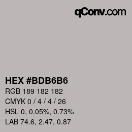 Color code: HEX #BDB6B6 | qconv.com