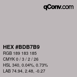 カラーコード: HEX #BDB7B9 | qconv.com