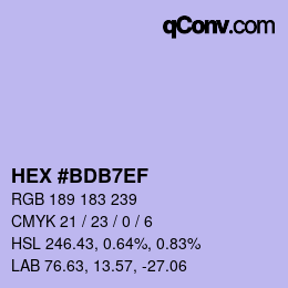 Farbcode: HEX #BDB7EF | qconv.com
