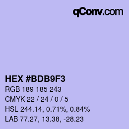カラーコード: HEX #BDB9F3 | qconv.com