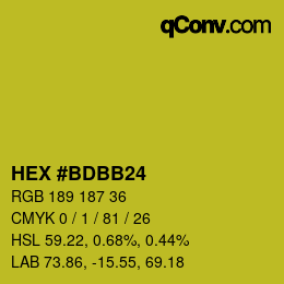 Color code: HEX #BDBB24 | qconv.com