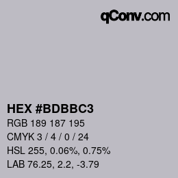 Color code: HEX #BDBBC3 | qconv.com