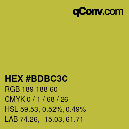 Color code: HEX #BDBC3C | qconv.com