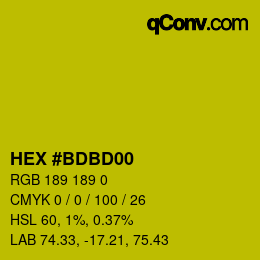 颜色代码: HEX #BDBD00 | qconv.com