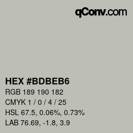 Color code: HEX #BDBEB6 | qconv.com