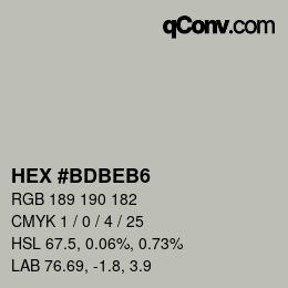 Color code: HEX #BDBEB6 | qconv.com