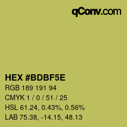 Código de color: HEX #BDBF5E | qconv.com