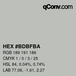 カラーコード: HEX #BDBFBA | qconv.com
