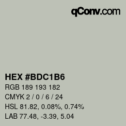 Color code: HEX #BDC1B6 | qconv.com