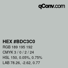 Color code: HEX #BDC3C0 | qconv.com
