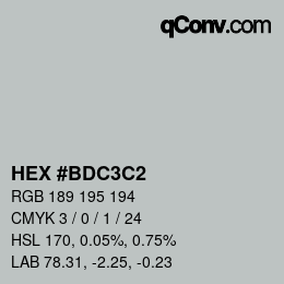 Color code: HEX #BDC3C2 | qconv.com