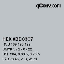 Color code: HEX #BDC3C7 | qconv.com