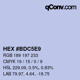 Color code: HEX #BDC5E9 | qconv.com