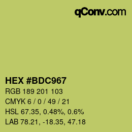 カラーコード: HEX #BDC967 | qconv.com