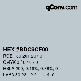 Color code: HEX #BDC9CF00 | qconv.com