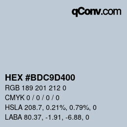 Color code: HEX #BDC9D400 | qconv.com