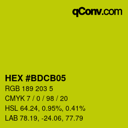 Color code: HEX #BDCB05 | qconv.com