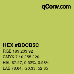 Color code: HEX #BDCB5C | qconv.com