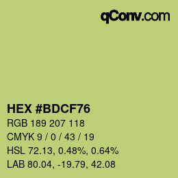 Color code: HEX #BDCF76 | qconv.com