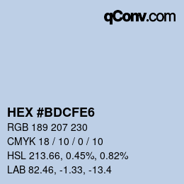 Color code: HEX #BDCFE6 | qconv.com