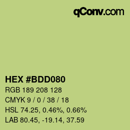 Color code: HEX #BDD080 | qconv.com