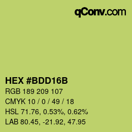 Color code: HEX #BDD16B | qconv.com