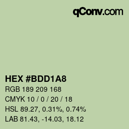 Color code: HEX #BDD1A8 | qconv.com