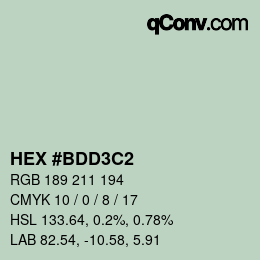 Color code: HEX #BDD3C2 | qconv.com