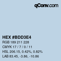 Color code: HEX #BDD3E4 | qconv.com