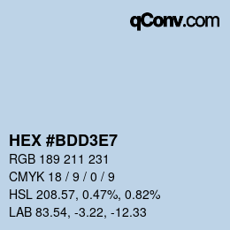 Color code: HEX #BDD3E7 | qconv.com