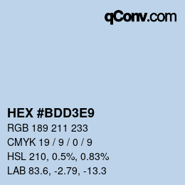 Color code: HEX #BDD3E9 | qconv.com