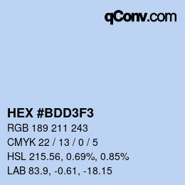 Color code: HEX #BDD3F3 | qconv.com
