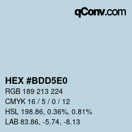Color code: HEX #BDD5E0 | qconv.com