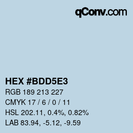 Color code: HEX #BDD5E3 | qconv.com
