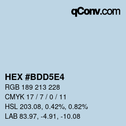 Color code: HEX #BDD5E4 | qconv.com