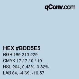 Color code: HEX #BDD5E5 | qconv.com