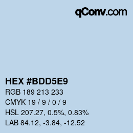 カラーコード: HEX #BDD5E9 | qconv.com