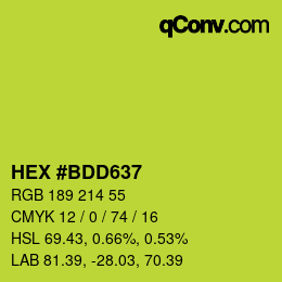 Farbcode: HEX #BDD637 | qconv.com