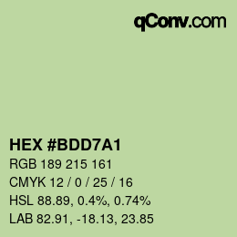 Color code: HEX #BDD7A1 | qconv.com