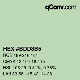 Color code: HEX #BDD8B5 | qconv.com