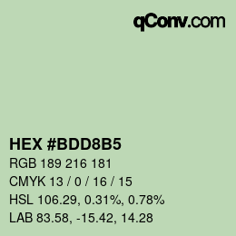 Color code: HEX #BDD8B5 | qconv.com