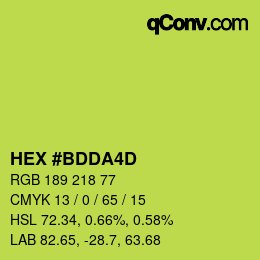 Color code: HEX #BDDA4D | qconv.com