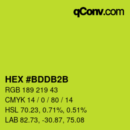 Color code: HEX #BDDB2B | qconv.com