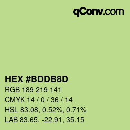 カラーコード: HEX #BDDB8D | qconv.com