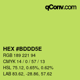 Farbcode: HEX #BDDD5E | qconv.com