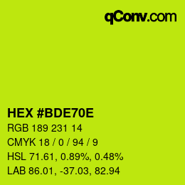 Código de color: HEX #BDE70E | qconv.com